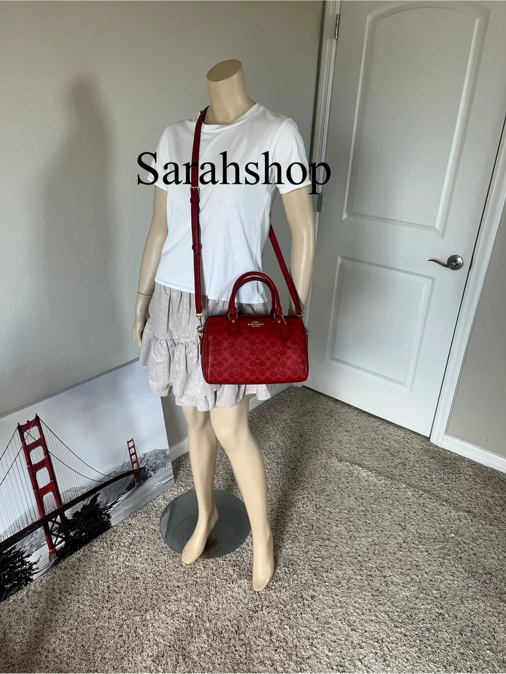 ✅Coach Rowan Satchel Bag In Signature  Canvas